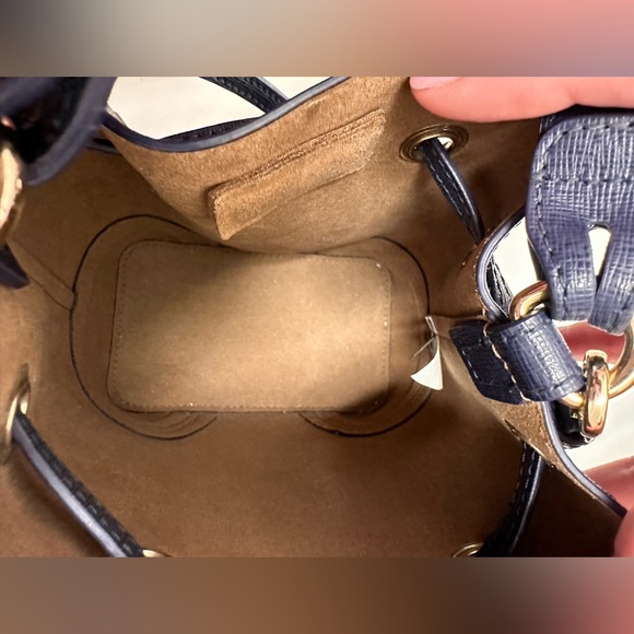 Furla Women's Stacy Mini Drawstring Bucket Bag Blue/Navy - Picture 13 of 16